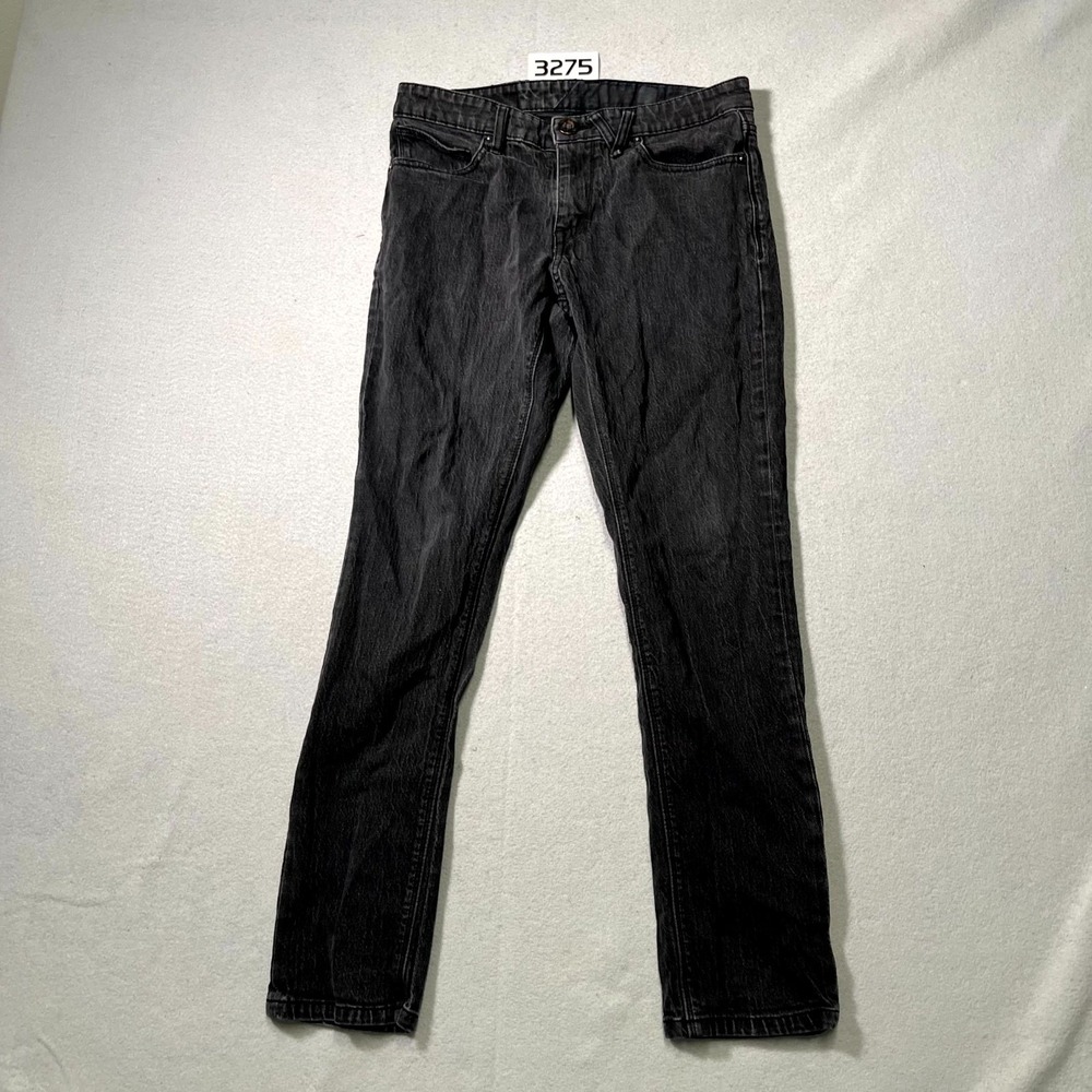 Volcom True To This Jeans Womens 30 Black Denim Stretch Slim Fit Straight Leg